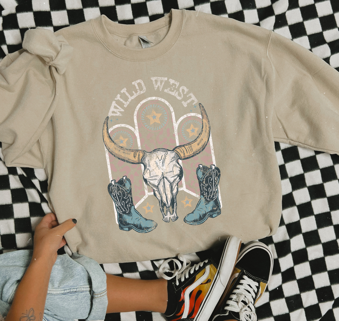 Wild West Boots Bull Skull - DTF Transfer