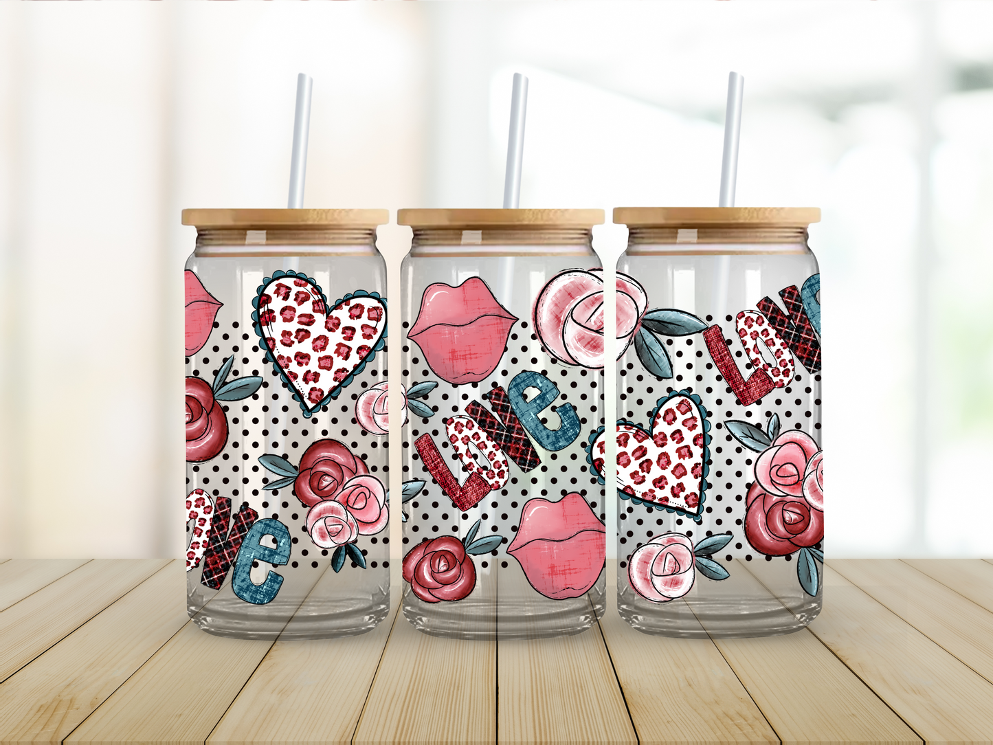 LOVE Doodle Letters Black Polka Dots - UV Libby Wrap