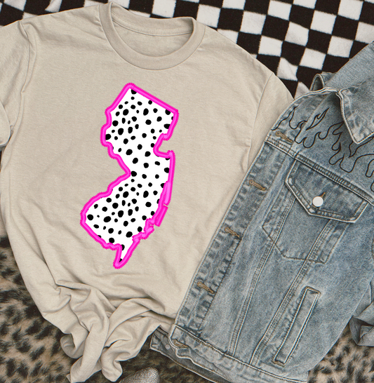 New Jersey-Pink Outline