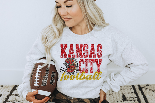 Grunge Kansas City Football Sequins