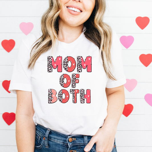 Mom Of Both Leopard Heart Letters- DTF Transfer