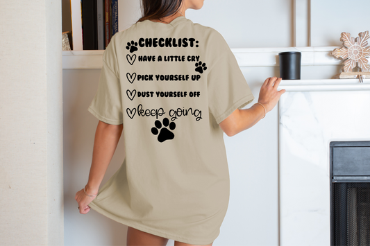 Keep going, checklist-back