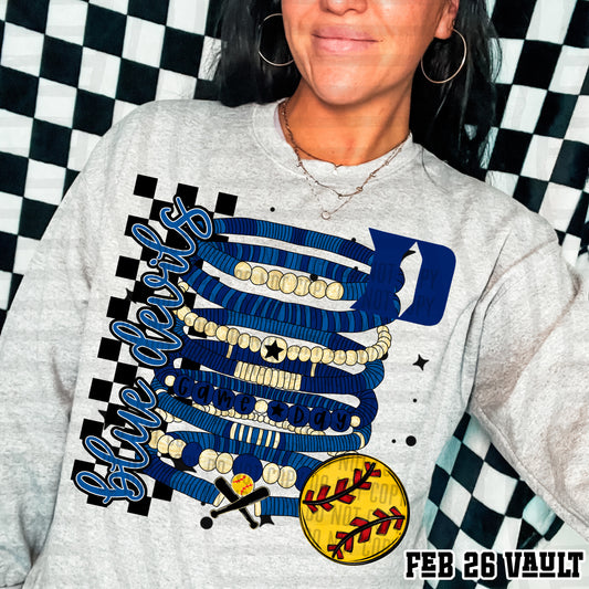 BLUE DEVILS SOFTBALL GAME DAY BRACELETS