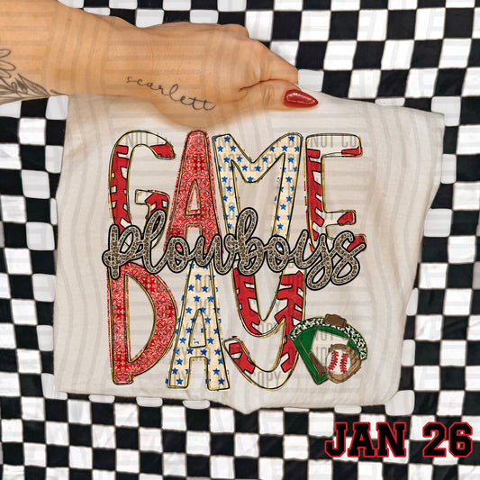 BASEBALL GAME DAY CHEETAH PLOWBOYS