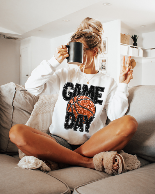 Game Day Basketball Black Glitter