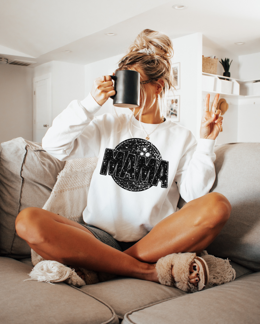 Hockey Mama Black Glitter