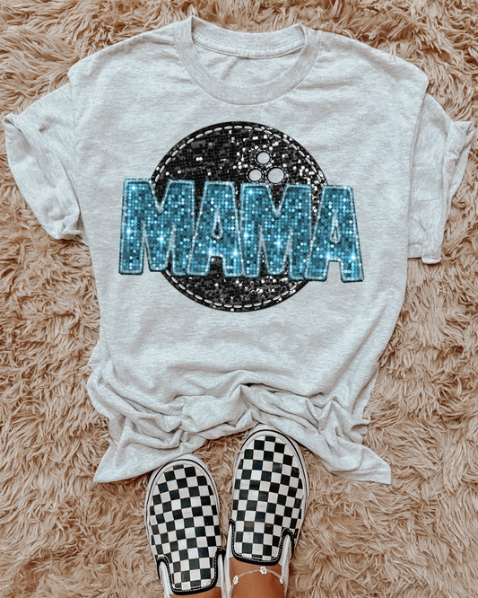 Bowling Mama Light Blue Glitter