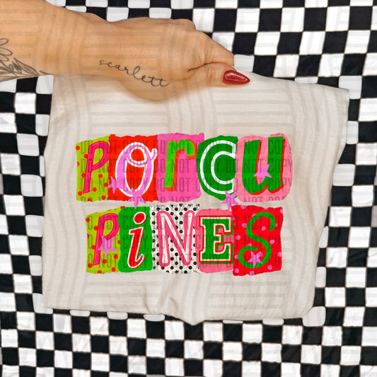 PORCUPINES RED & GREEN CHECKERS