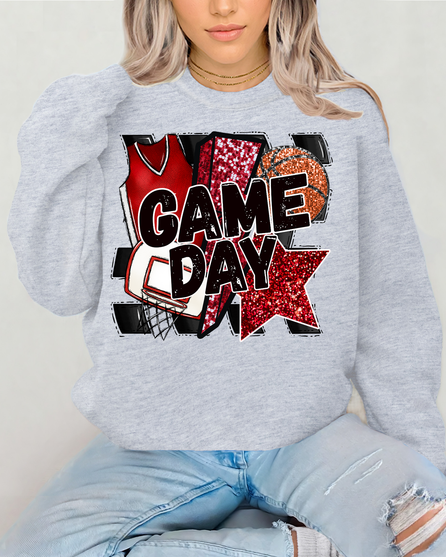 Game Day Basketball (red glitter star)