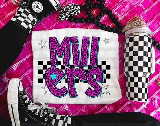 Millers (pink neon leopard)