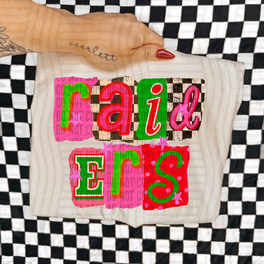 RAIDERS RED & GREEN CHECKERS