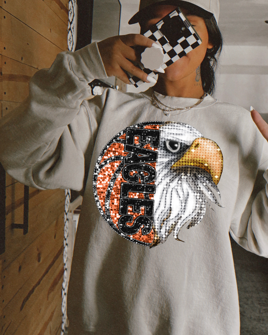Eagles Basketball Black Glitter
