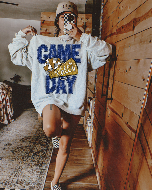 Game Day Cheer Blue Glitter