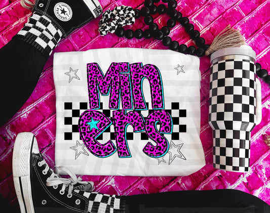 Miners (pink neon leopard)