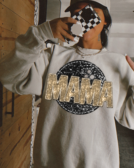 Bowling Mama Gold Glitter