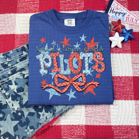 SMALL TOWN ROOTS PILOTS RED WHITE & BLUE