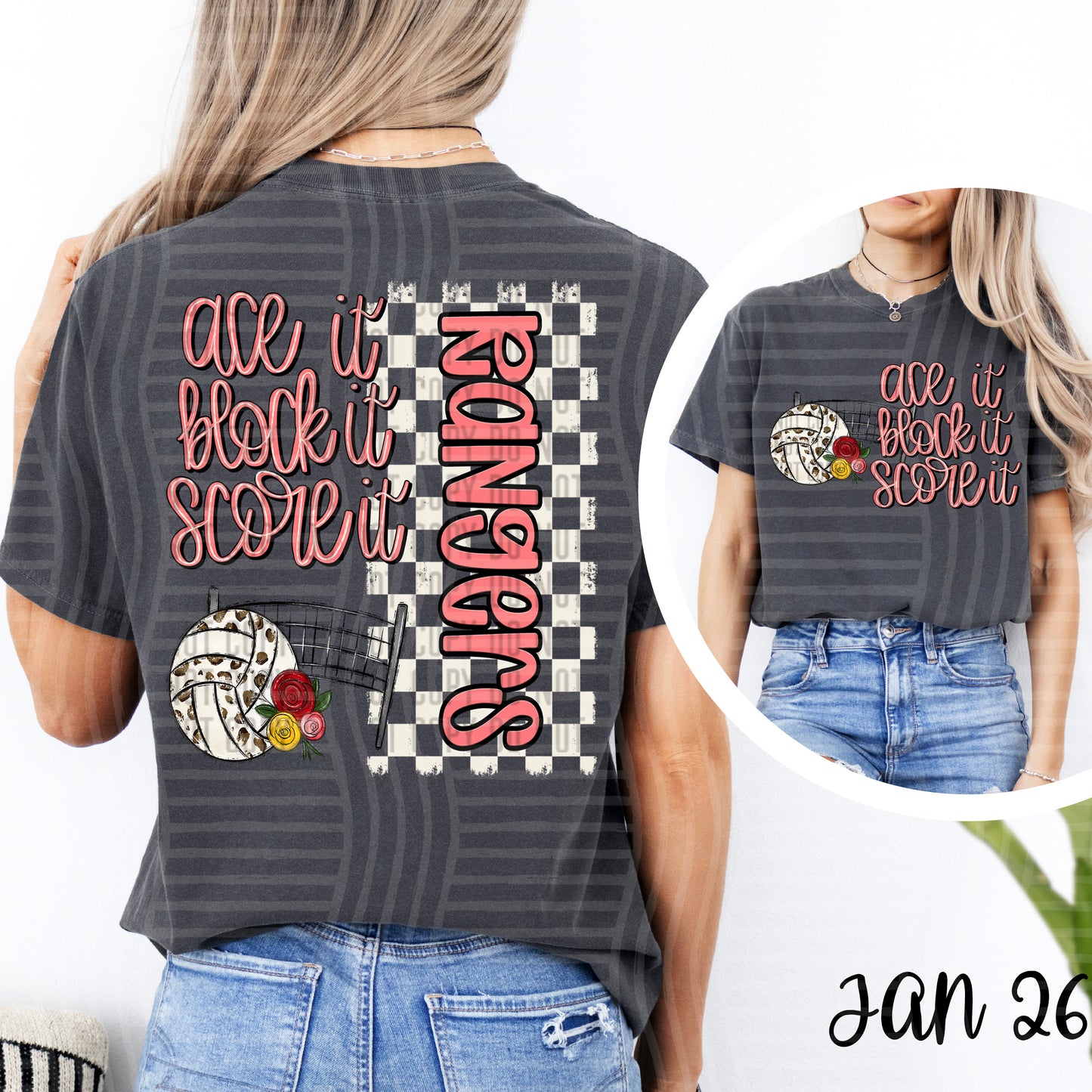 ACE IT BLOCK IT SCORE IT VOLLEYBALL RANGERS (BACK)