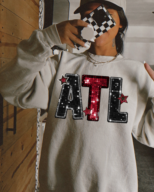 Atlanta Falcons Black And Red Glitter