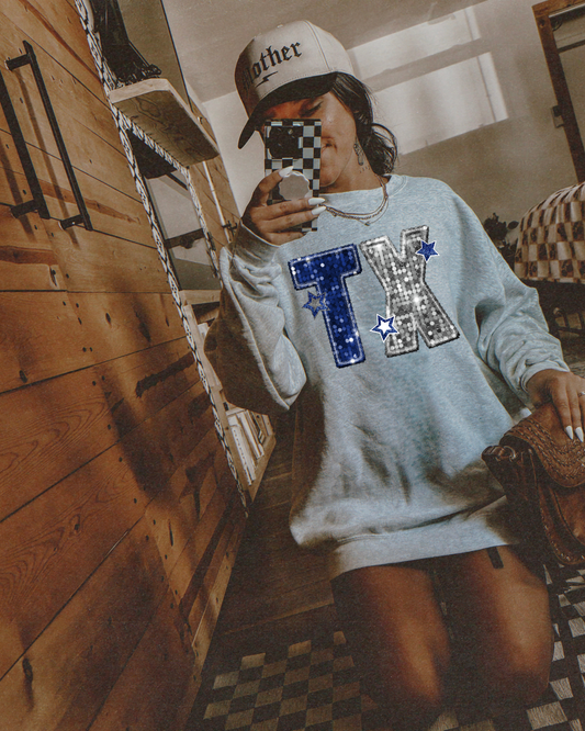 Dallas Texas Cowboys Blue And Silver Glitter