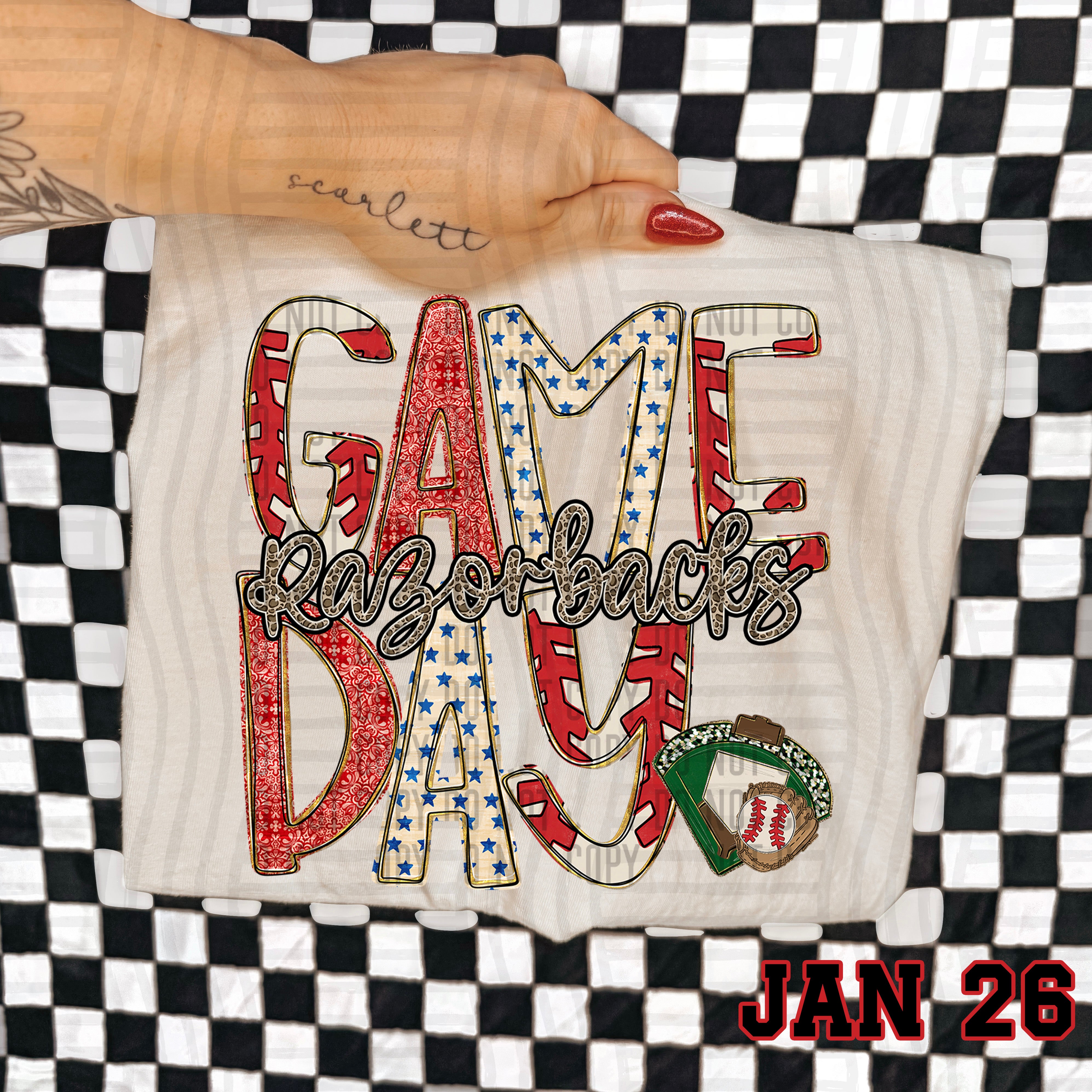 BASEBALL GAME DAY RAZORBACKS – Earthline Customs