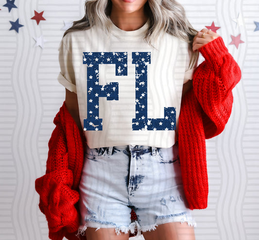 FL BLUE WITH STARS & DISTRESSED