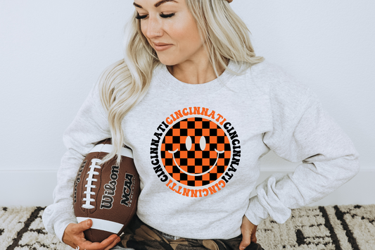 Cincinnati- Checkered Smiley