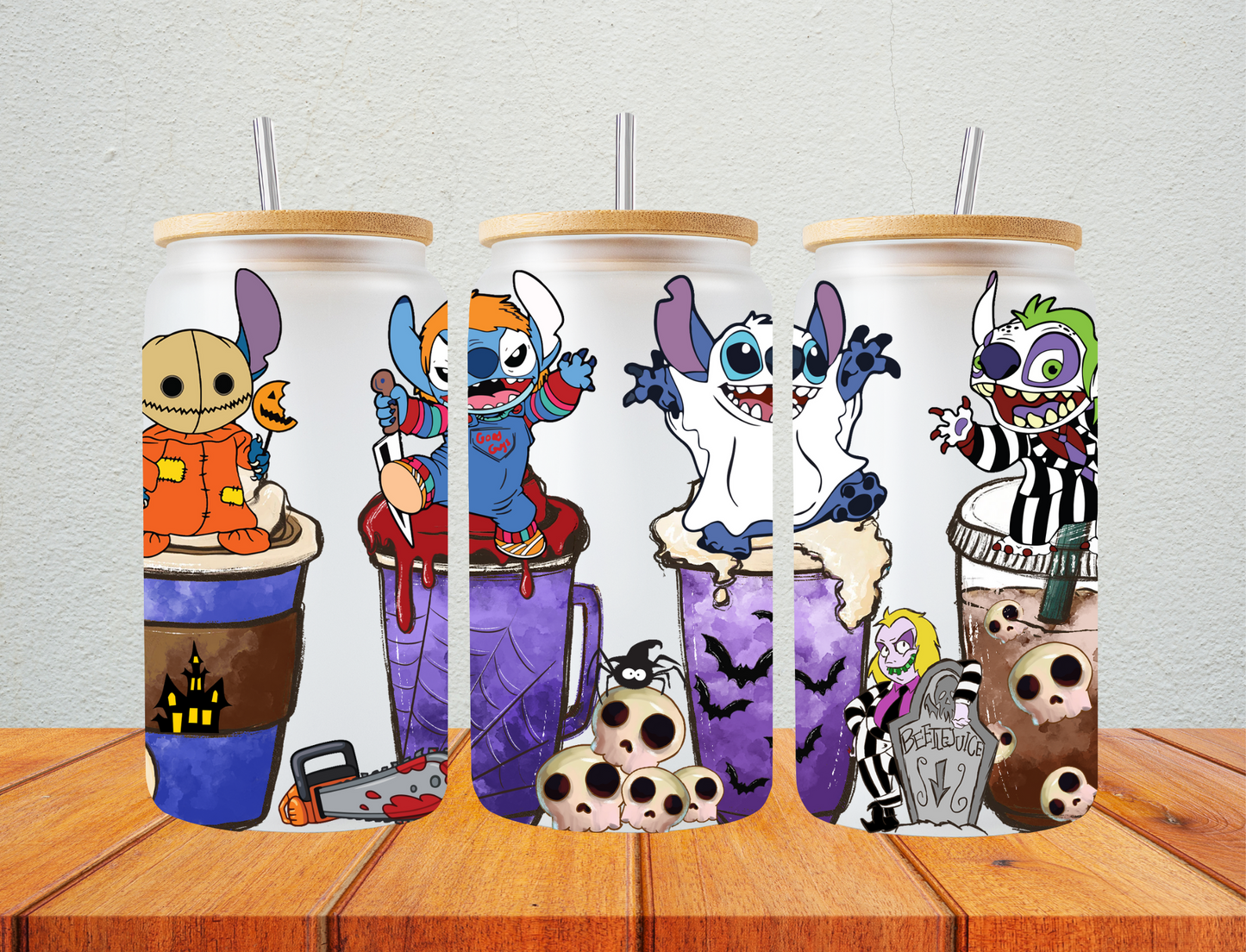 Stitch ghost and Beetlejuice - UV Libby Wrap