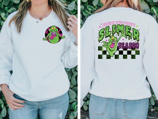 Slimer, pink checkered - front