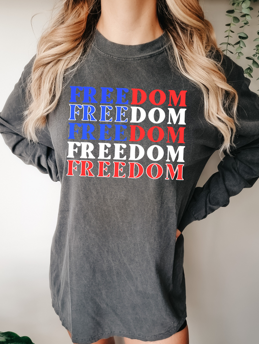 Freedom Repeat Red White & Blue