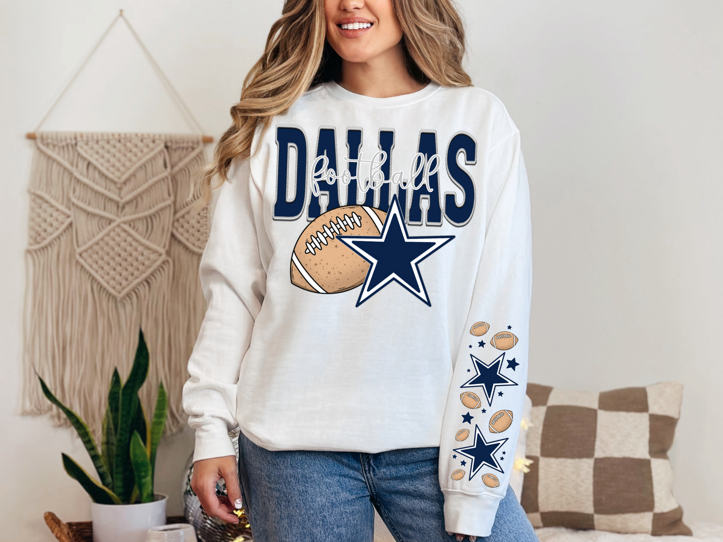 Faux Embroidery Dallas Football - FRONT