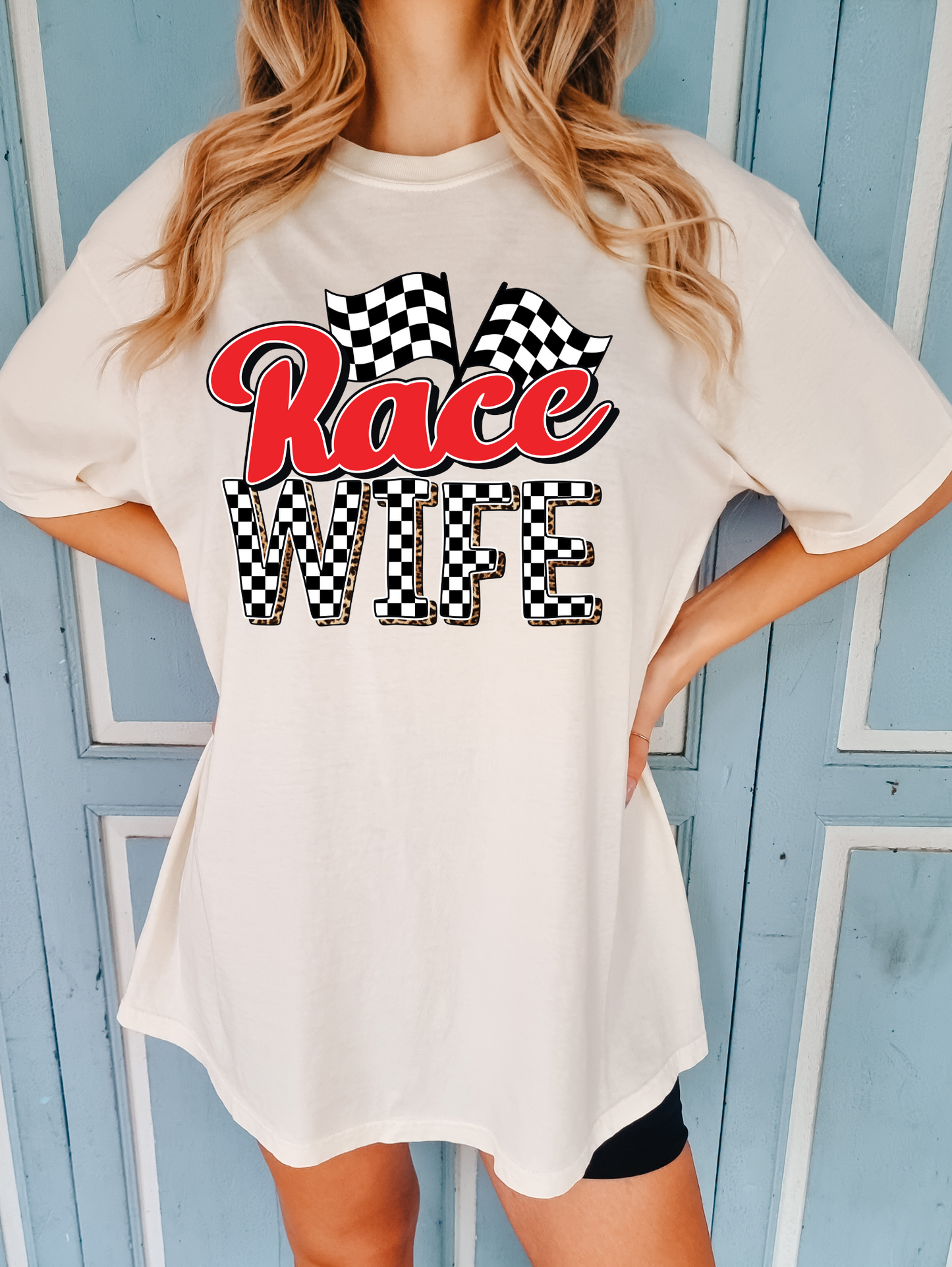 Red Race wife Checkered Flag