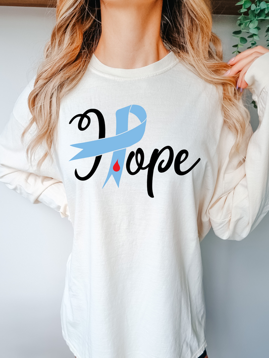 Hope with blue ribbon