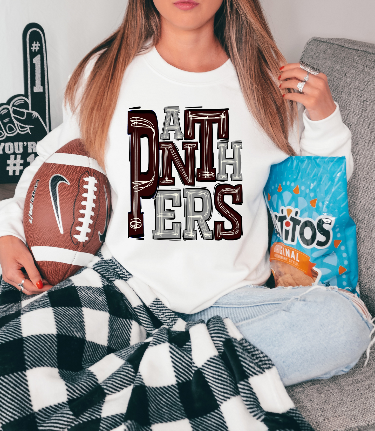 panthers - maroon/grey letters