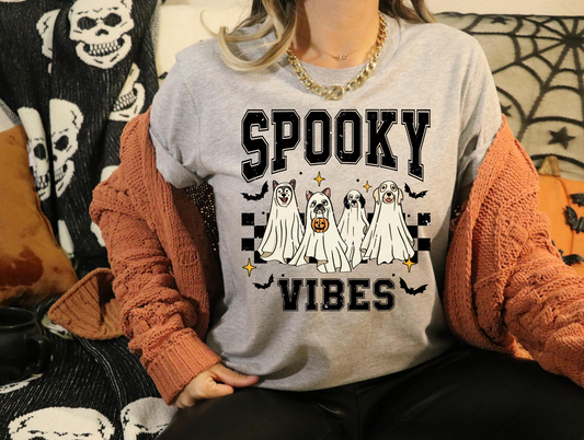 Spooky vibes, ghosts and black checkered