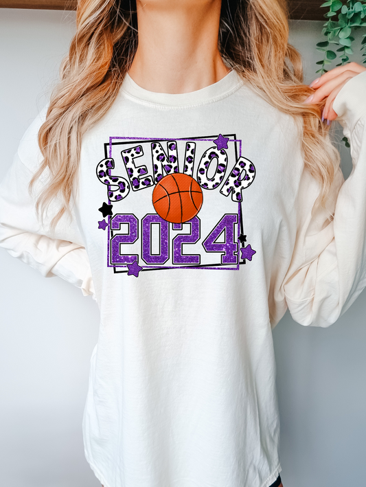 Senior 2024 - purple with basketball