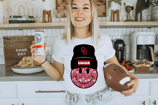 OU smiley beanie- sooners collage