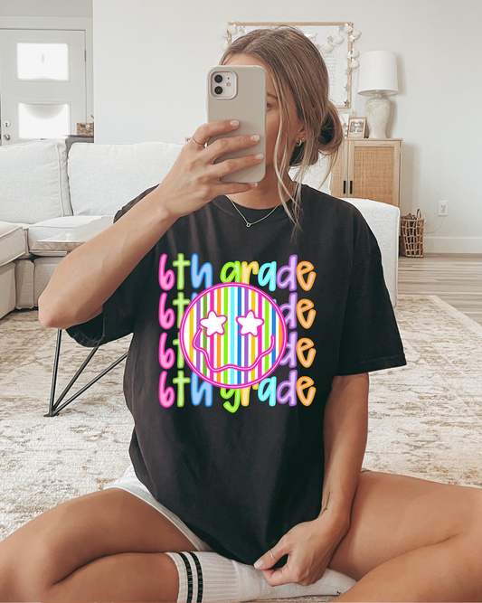 6th Grade (neon smiley)