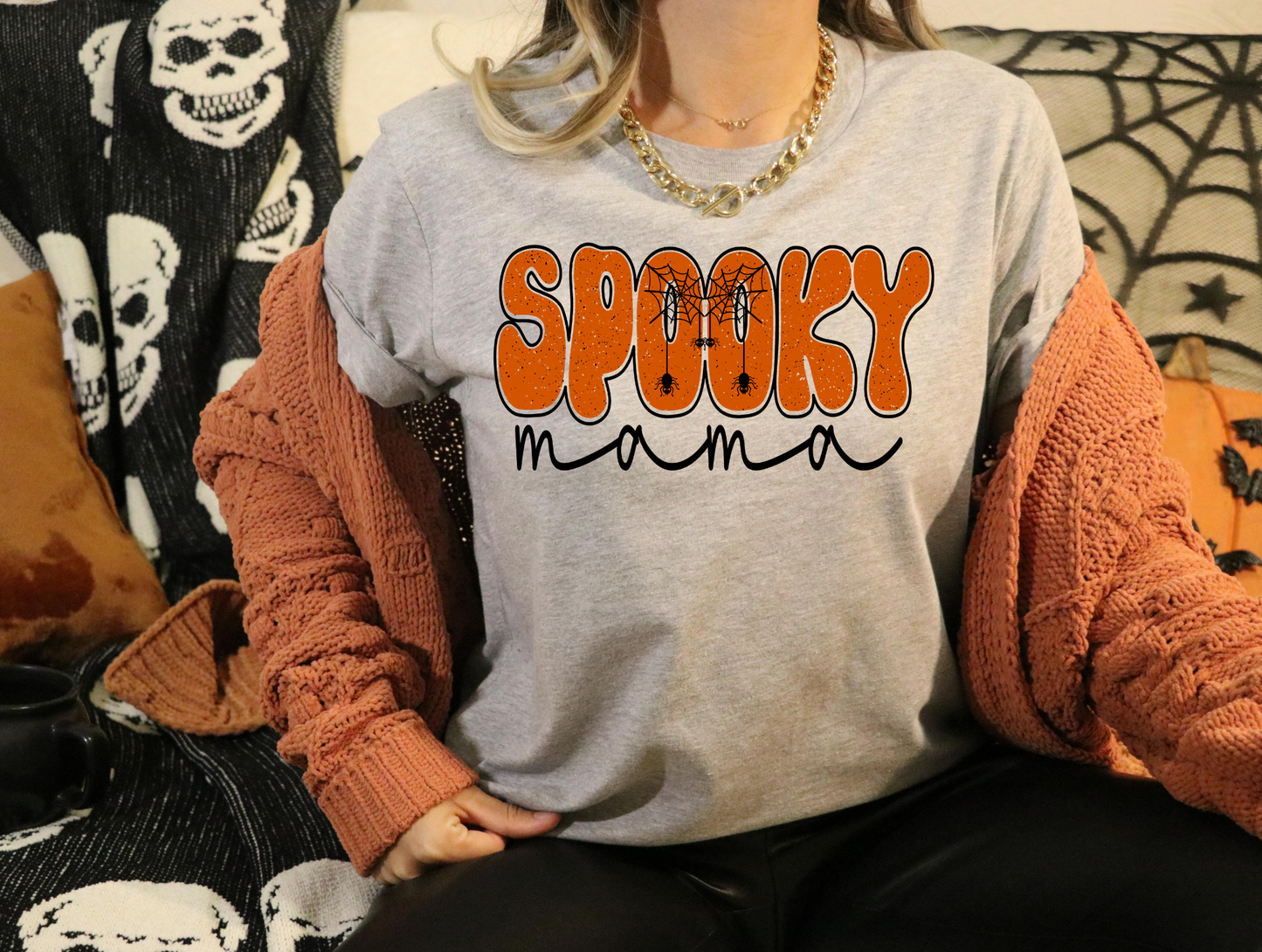 Spooky mama- orange and black