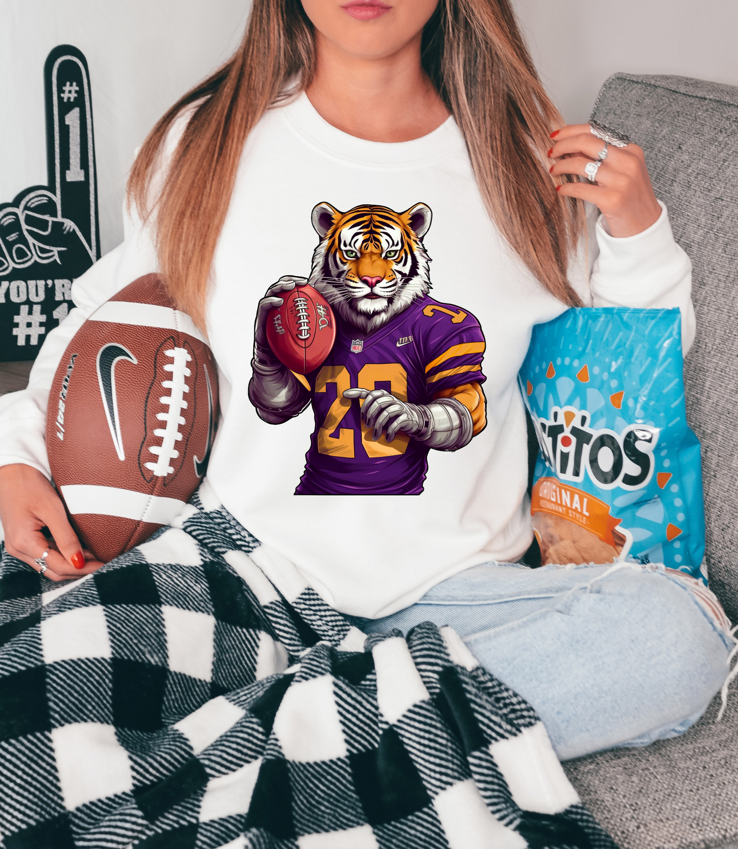 Tiger in uniform - purple and yellow
