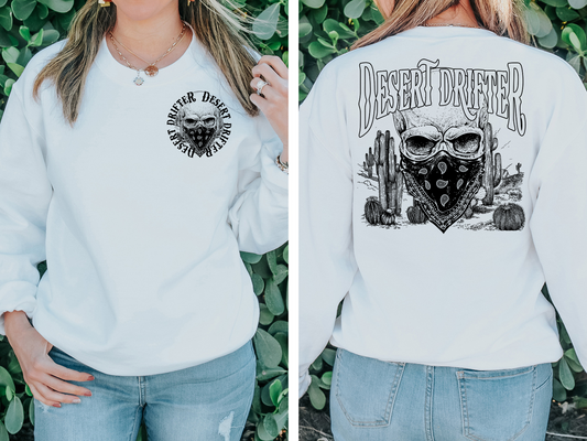 Desert drifter with cactus, black - back