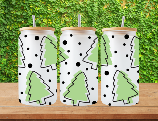 Green Christmas Tree Doodle - UV Libby Wrap
