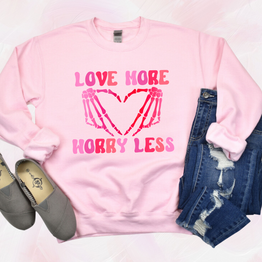 Love More Worry Less Skellie Hands- DTF Transfer