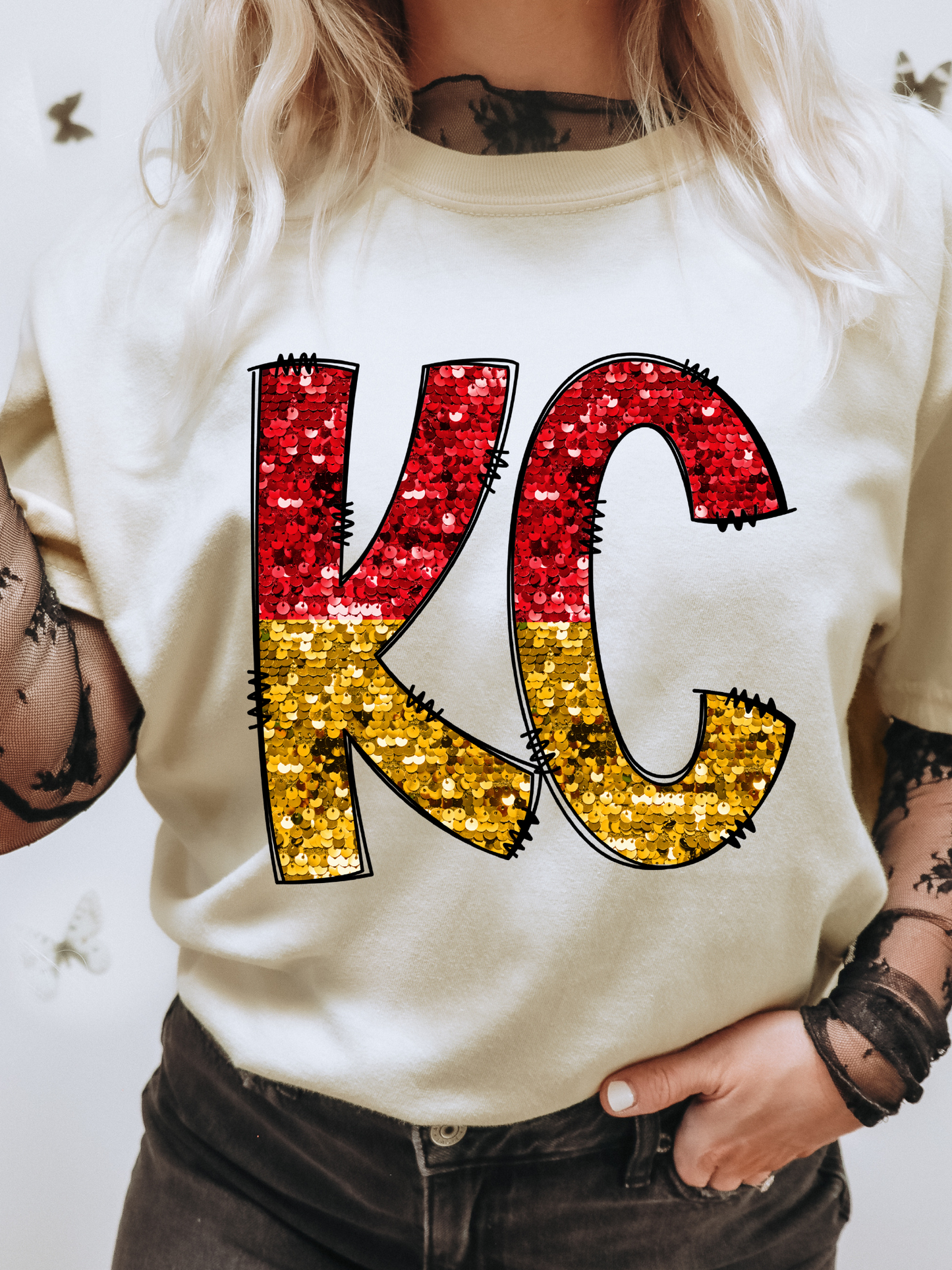 KC-Red & Yellow Sequins