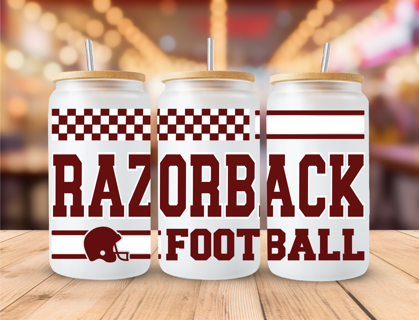 Razorback football, red and white checkered - UV Libby Wrap