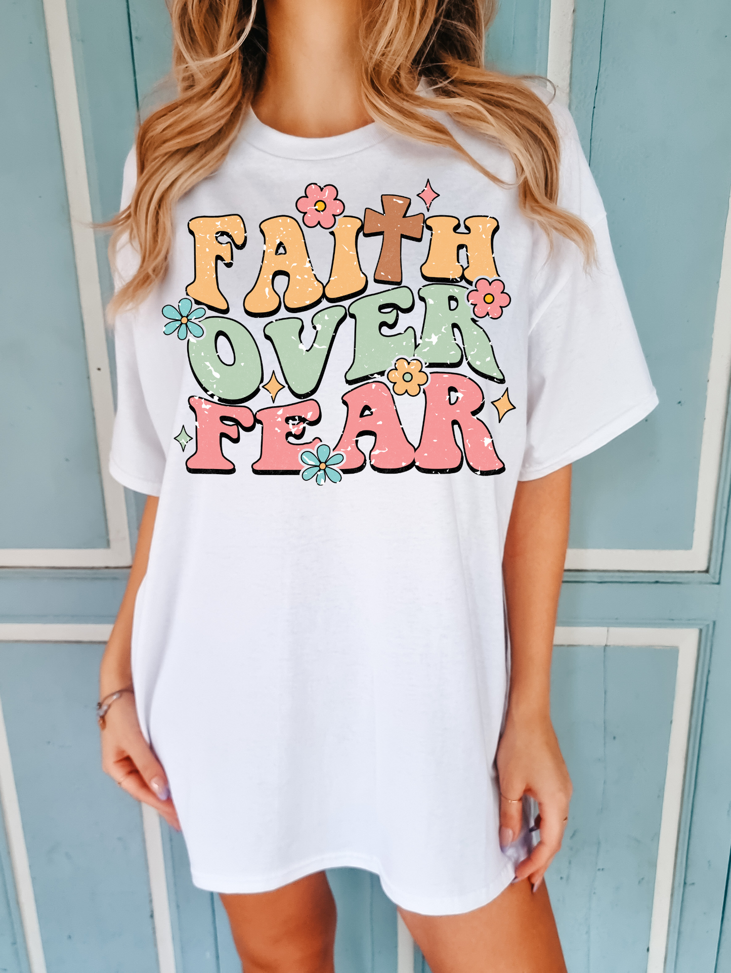 Faith over fear- yellow, green and red