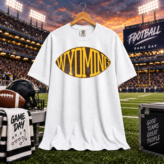 Football Typography Wyoming
