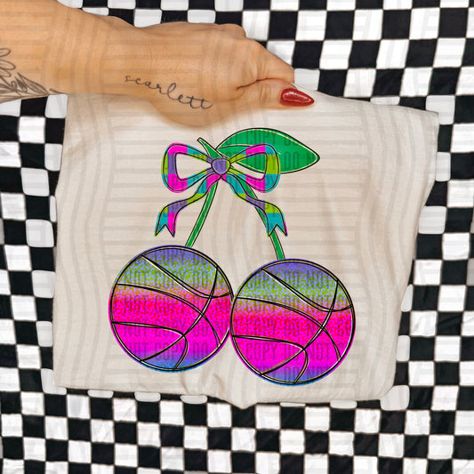 CHERRY CHECKERED BASKETBALL