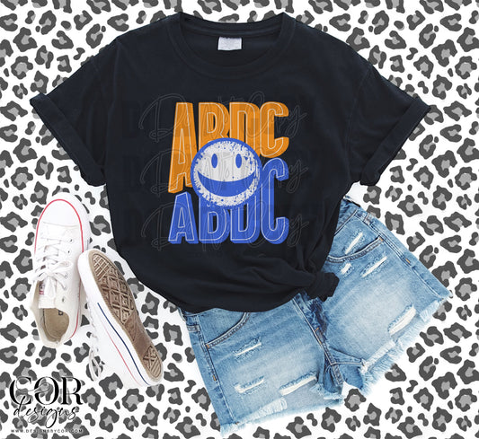 ABDC Orange And Blue Smiley Face