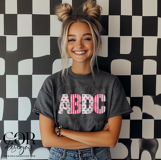 ABCD Heart Letters Straight