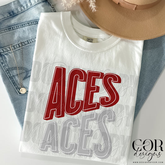 Aces Red And Silver